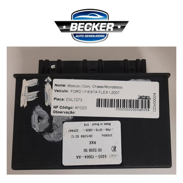 Módulo Ford Fiesta 2007 - 6s6515604aa