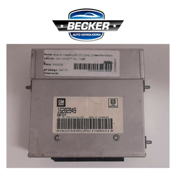 Módulo Injeção Chevrolet Kadett Gl 1996 - 16202949