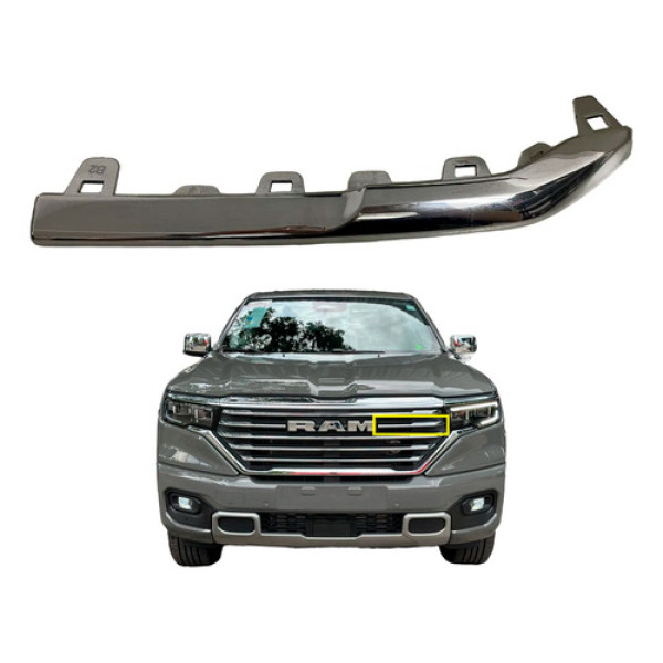 Friso Cromado Esquerdo Grade Frontal Rampage Laramie 2024