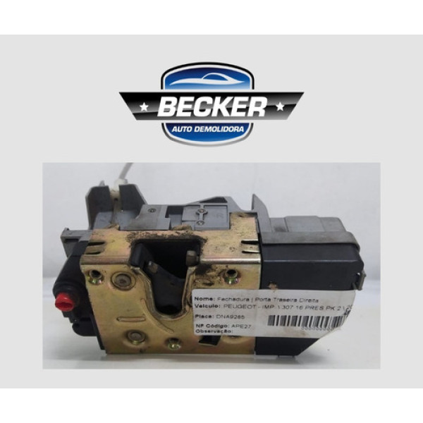 Fechadura Traseira Direita Peugeot 307 2005