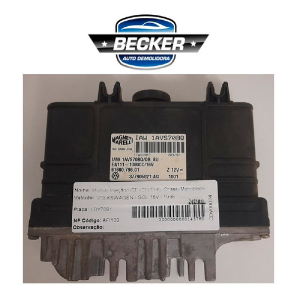 Módulo De Injeção Vw Gol 16v 1998 - Iaw 1avs70bq