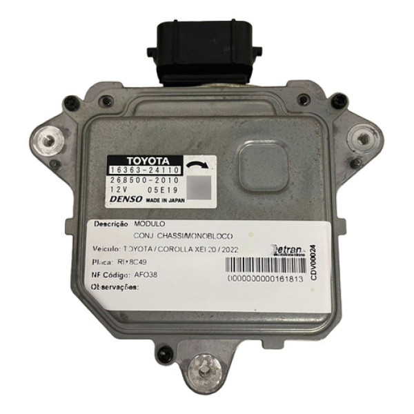 Módulo Ventoinha Motor Corolla Xei 2.0 Flex 2022 1636324110