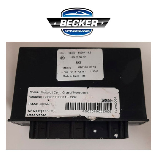 Módulo Conforto Ford Fiesta 1997 - 6s6515604lb