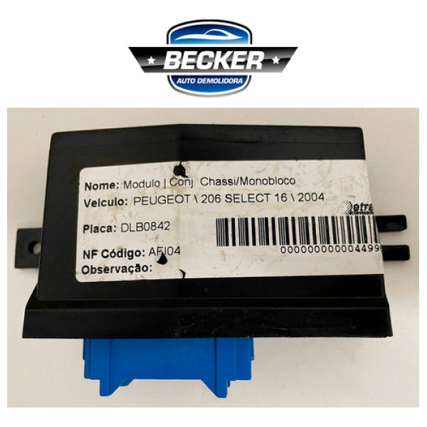 Módulo Central 206 Select 1.6 2004 - 216222146