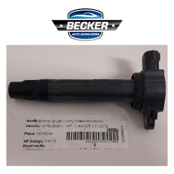 Bobina Ignição Mitsubishi Lancer 2.0 2012 - 1832a016