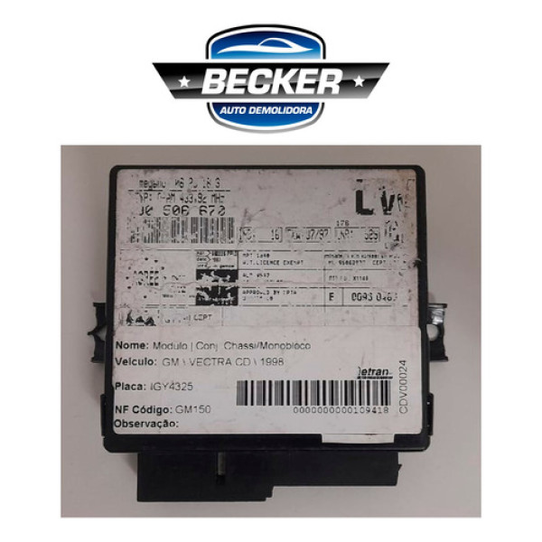 Módulo Alarme Gm Vectra Cd - 80506670