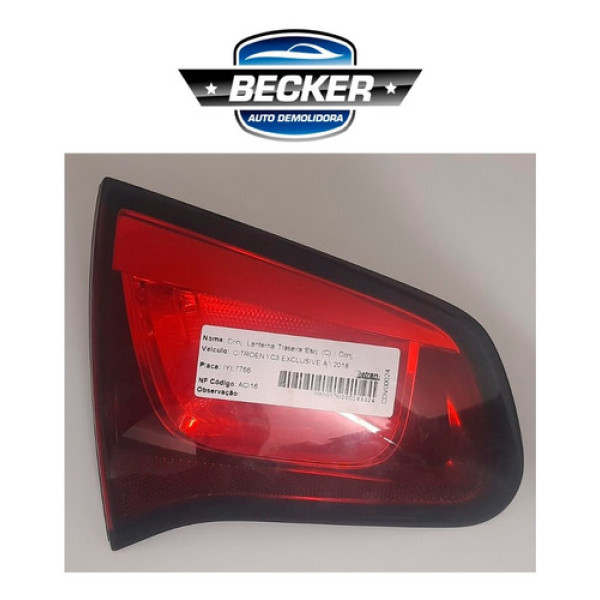 Lanterna Traseira Esq Tampa Citroen C3 2018 - 9695225580