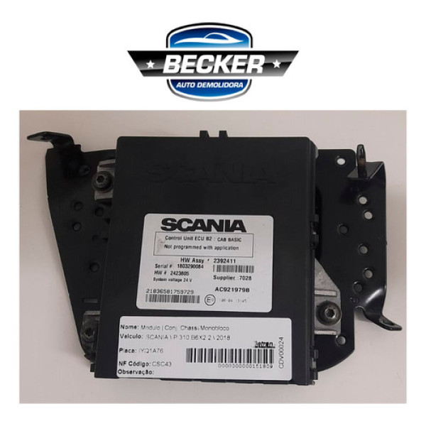 Módulo Control Unit Ecu B2 P310 2018 - Ac921979b