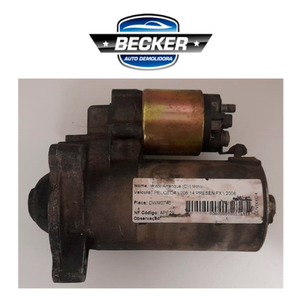 Motor De Arranque Peugeot 206 1.4 Presen Fx 2008