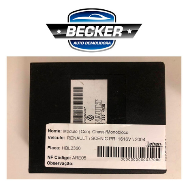 Módulo De Alarme Scenic Pri 1.6 16v 2004 - 8200283483b