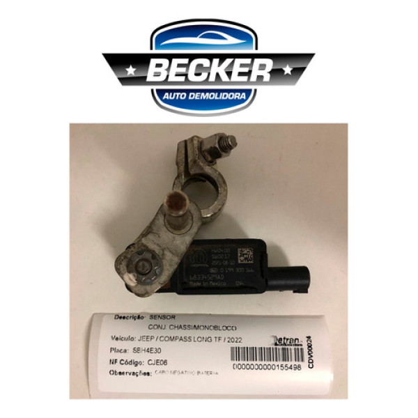Sensor Negativo Bateria Compass 1.3 Turbo 22/22 - 68334529ad