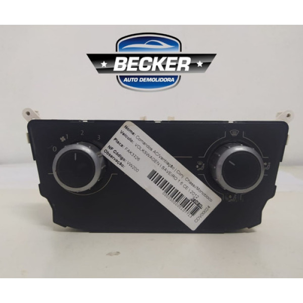 Comando Ac/ Ventilação Saveiro 2012 Original