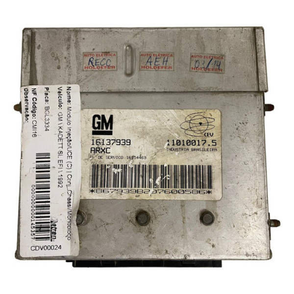 Módulo Injeção Kadett Sl Ef 1992 - 16137939