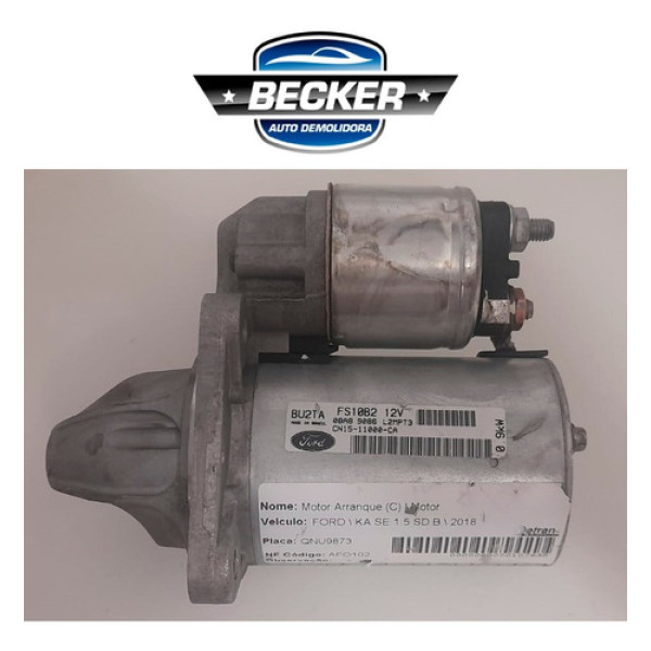 Motor De Arranque Ford Ka Se 1.5 2018 - Cn1511000ca
