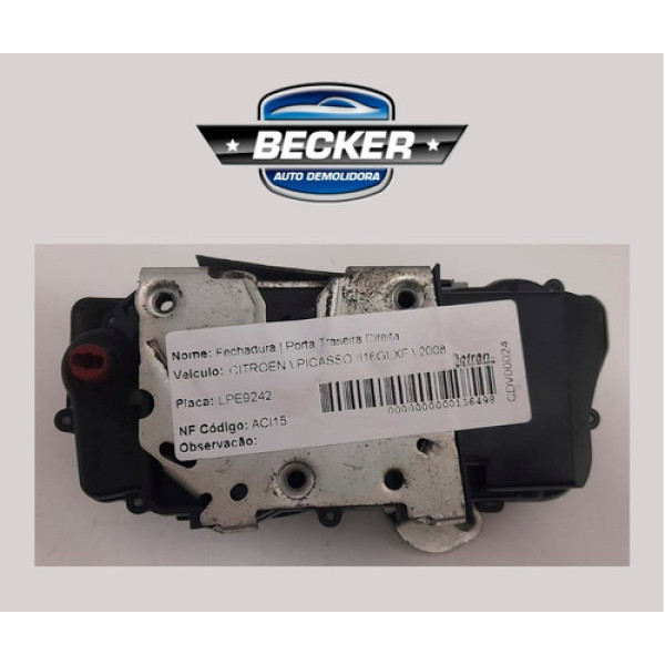 Fechadura Eletrica Traseira Direita Citroen Picasso 2008