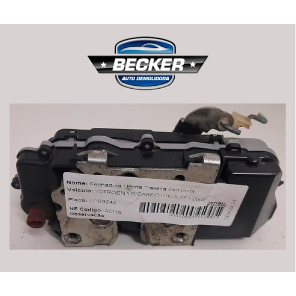 Fechadura Eletrica Traseira Esquerda Citroen Picasso 2008