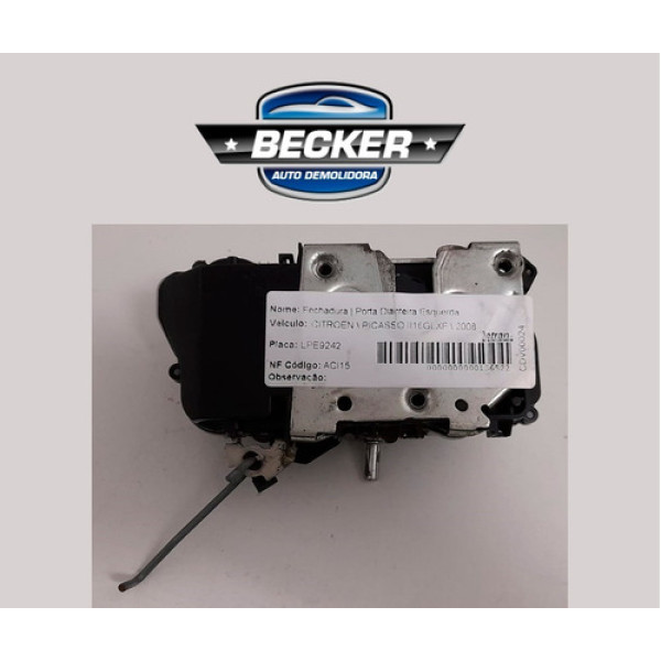 Fechadura Eletrica Dianteira Esq Citroen Picasso 2008