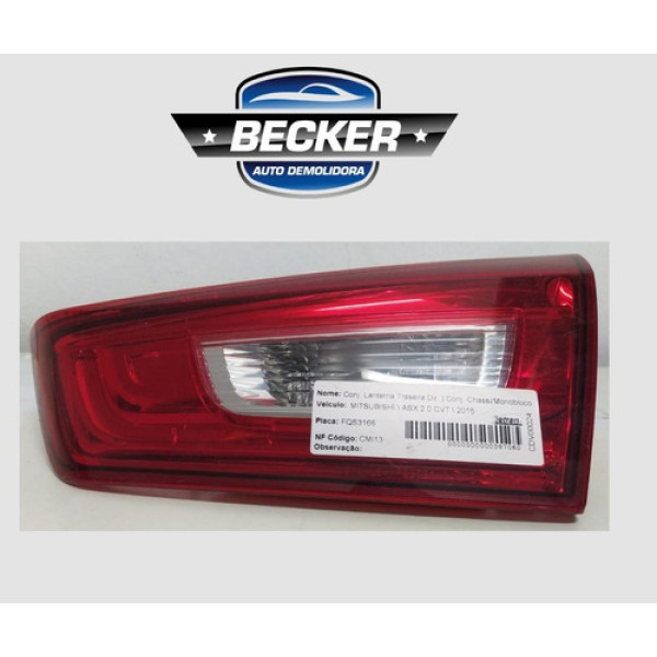 Lanterna Tampa Porta Malas Direita Mitsubishi Asx 2015