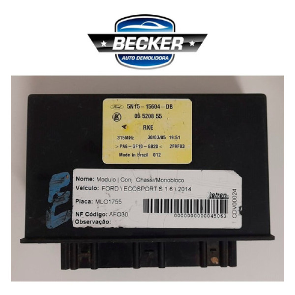 Módulo Conforto Ford Ecosport 1.6 2014 - 5n1515604db