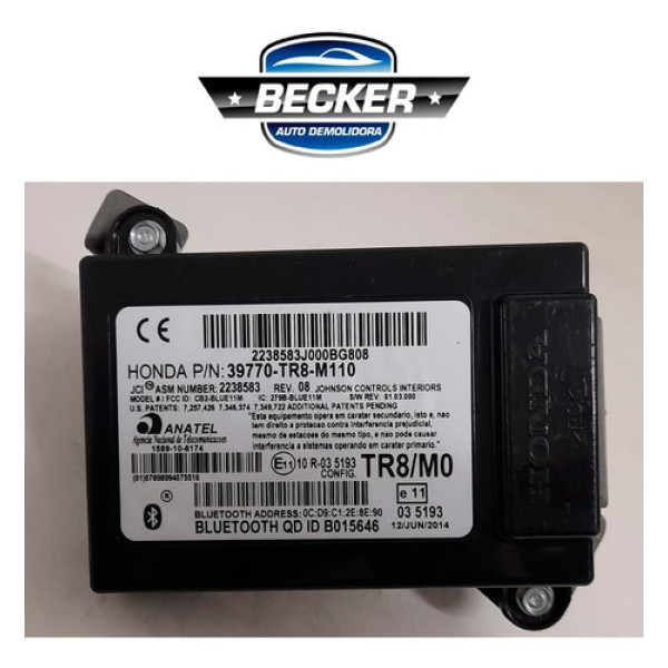 Módulo Central Bluetooth Honda Civic 2015 - 39770tr8m110
