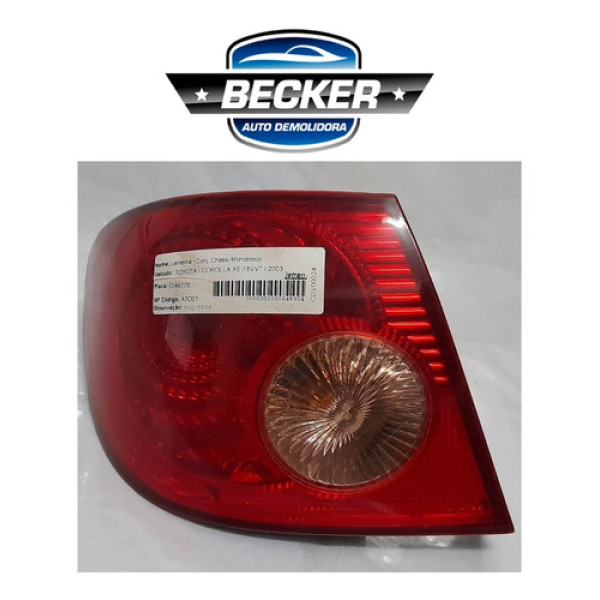 Lanterna Traseira Esquerda Toyota Corolla Xei 03 - C Detalhe
